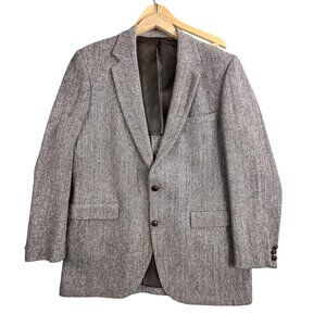 Vintage Stafford Blazer Mens 44 Wool Herringbone Harris Tweed Scotland Jacket